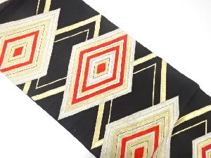 アンティーク　重ね菱模様織り出し袋帯（着用可）